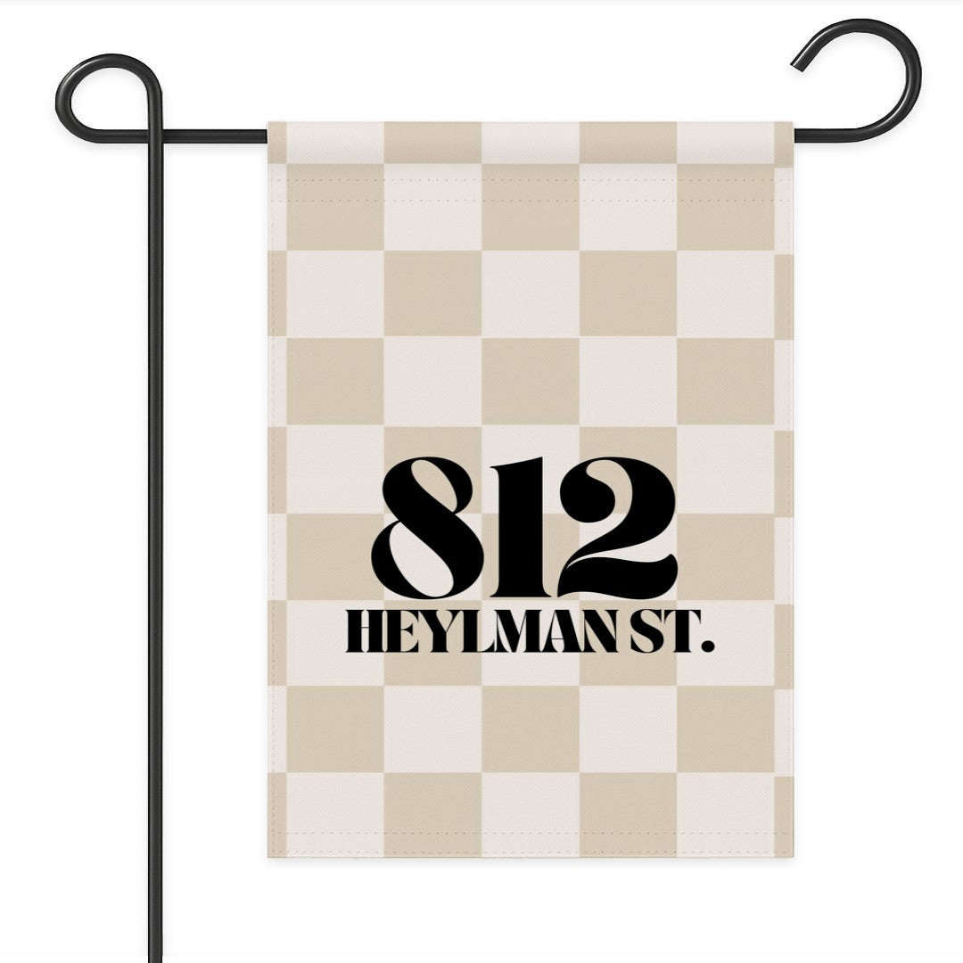Checkered Address Garden Flag