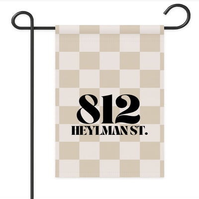 Checkered Address Garden Flag