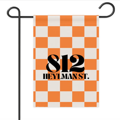Checkered Address Garden Flag