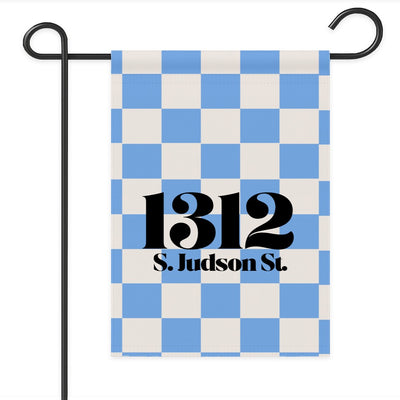 Checkered Address Garden Flag