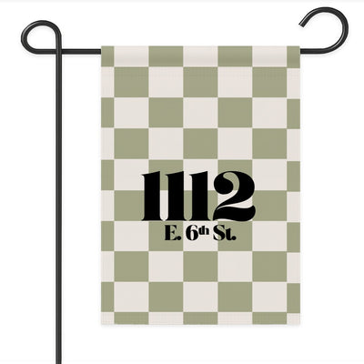 Checkered Address Garden Flag