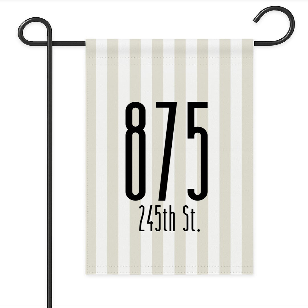 Striped Address Garden Flag