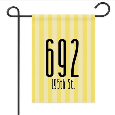 Striped Address Garden Flag