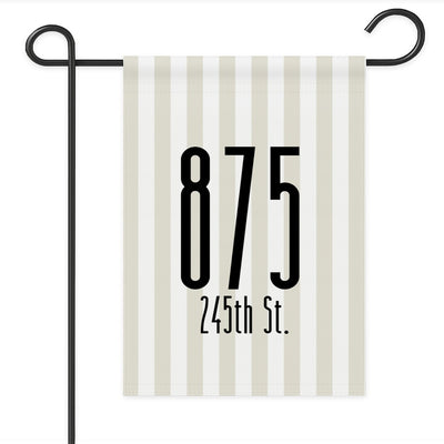 Striped Address Garden Flag