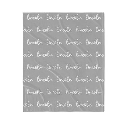 PERSONALIZED NAME BLANKET - SCRIPT - LIGHT GRAY