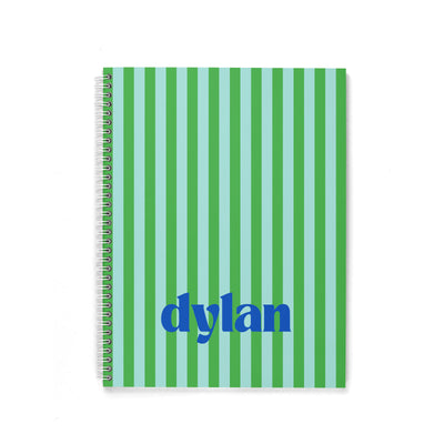CABANA STRIPES PERSONALIZED SPIRAL NOTEBOOK