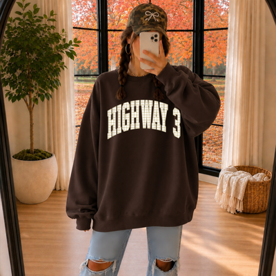 Highway 3 Gingham Logo Crewneck Sweatshirt