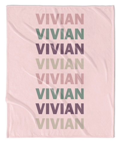 LIST NAME PERSONALIZED BLANKET- GIRL MUTED