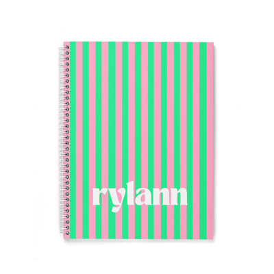 CABANA STRIPES PERSONALIZED SPIRAL NOTEBOOK