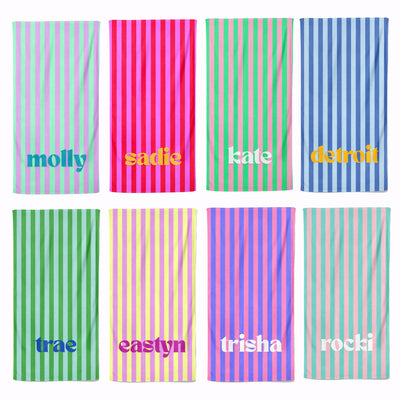 CABANA STRIPE PERSONALIZED PREMIUM TOWEL