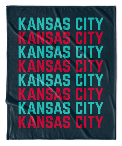 Teal & Red Kansas City Vertical Repeat Blanket