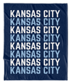 Blue & White Kansas City Vertical Repeat Blanket