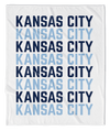 Blue & White Kansas City Vertical Repeat Blanket