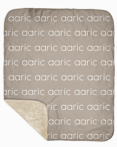 Sherpa Back Personalized Name Blanket - Light  (COZY CAFE COLOR OPTIONS)