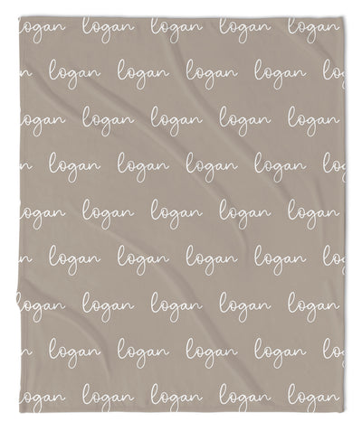 PERSONALIZED NAME BLANKET - SCRIPT (COZY CAFE COLOR OPTIONS)