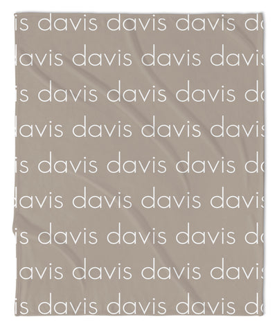 PERSONALIZED NAME BLANKET - LIGHT (COZY CAFE COLOR OPTIONS)
