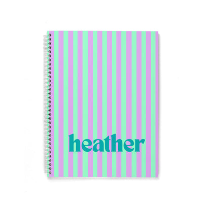 CABANA STRIPES PERSONALIZED SPIRAL NOTEBOOK
