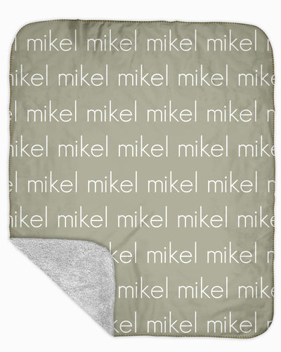 Sherpa Back Personalized Name Blanket - Light  (COZY CAFE COLOR OPTIONS)