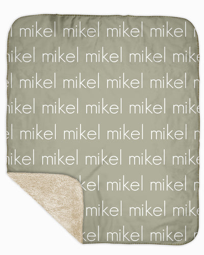 Sherpa Back Personalized Name Blanket - Light  (COZY CAFE COLOR OPTIONS)