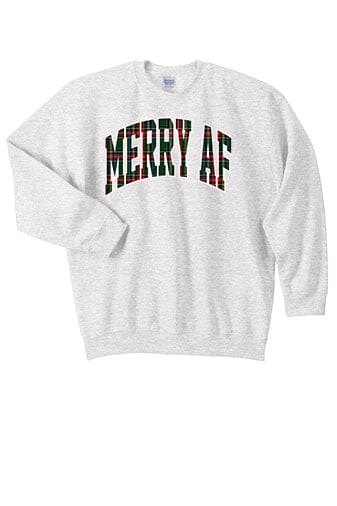 Holiday Humor Graphic Plaid Crewneck Sweatshirt