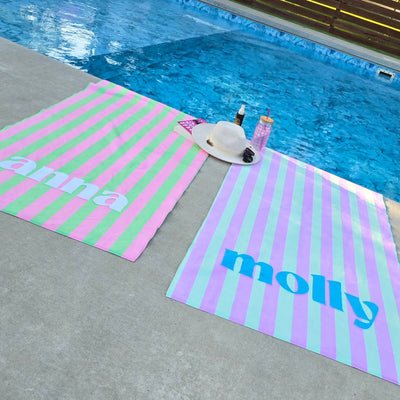CABANA STRIPE PERSONALIZED PREMIUM TOWEL