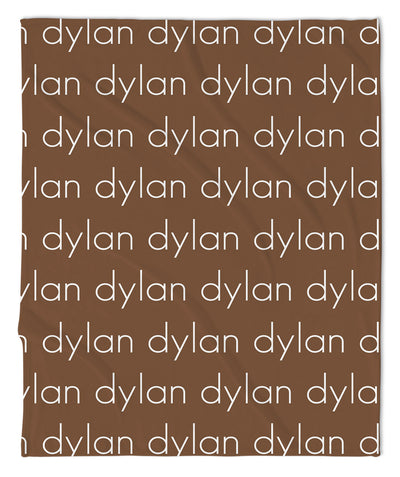 PERSONALIZED NAME BLANKET - LIGHT (COZY CAFE COLOR OPTIONS)