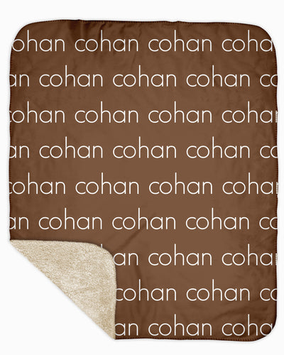 Sherpa Back Personalized Name Blanket - Light  (COZY CAFE COLOR OPTIONS)