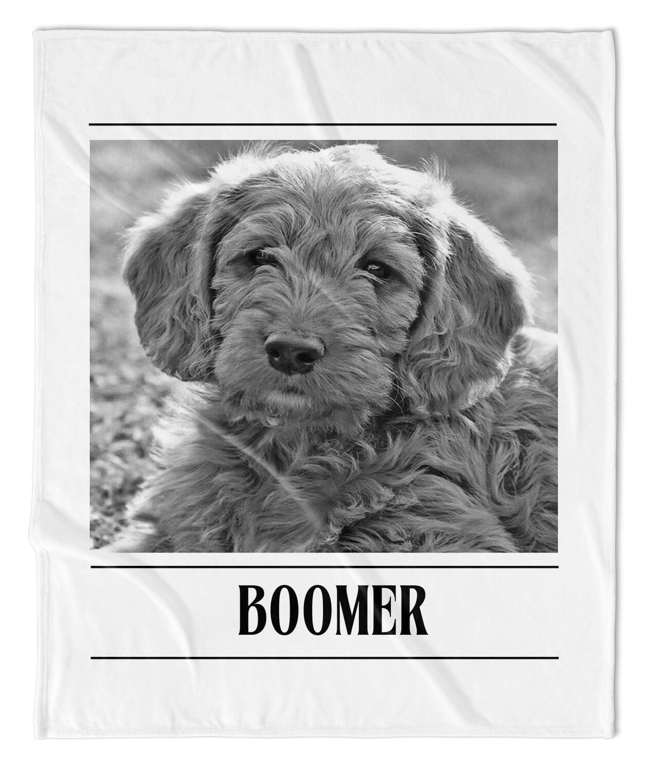 Black & White Personalized Pet Photo Blanket