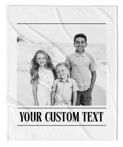Black & White Personalized Photo Blanket