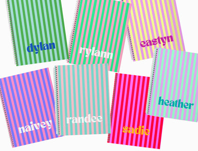 CABANA STRIPES PERSONALIZED SPIRAL NOTEBOOK