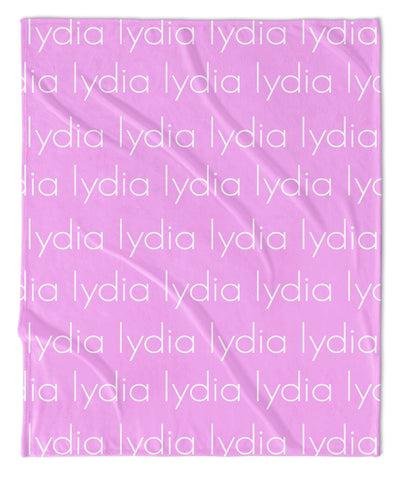 PERSONALIZED NAME BLANKET - LIGHT FONT - TROPICAL ORCHID