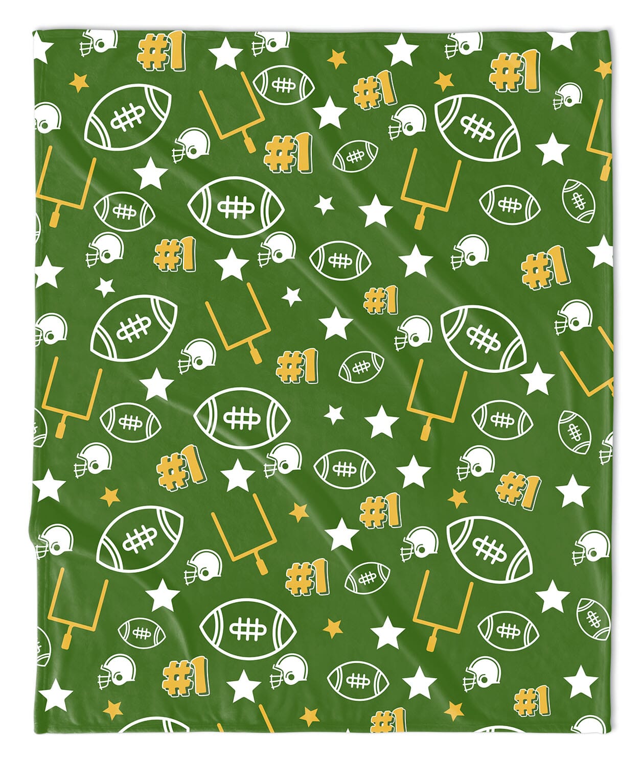 GREEN & YELLOW TOUCHDOWN FOOTBALL BLANKET - Highway 3