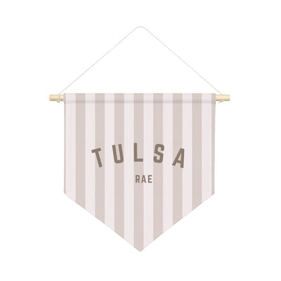 Striped Name Pennant Shield Wall Hanging