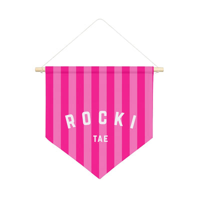 Striped Name Pennant Shield Wall Hanging
