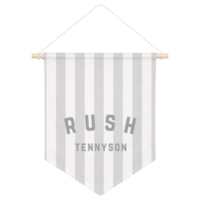 Striped Name Pennant Shield Wall Hanging