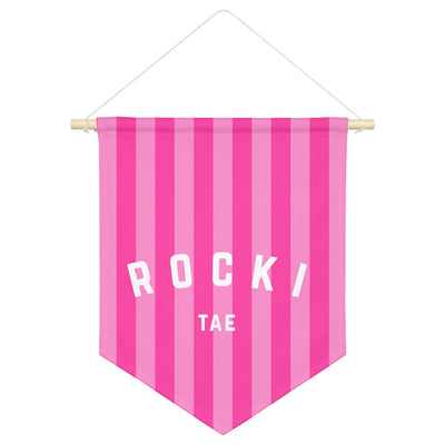 Striped Name Pennant Shield Wall Hanging