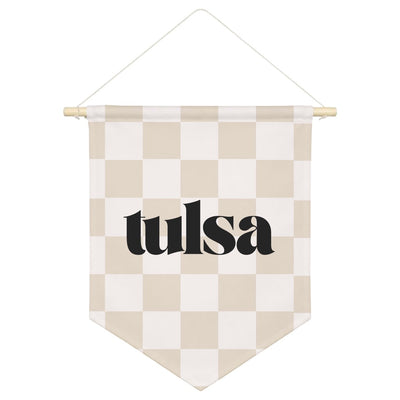Checkered Name Pennant Shield Wall Hanging