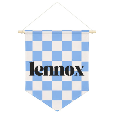 Checkered Name Pennant Shield Wall Hanging