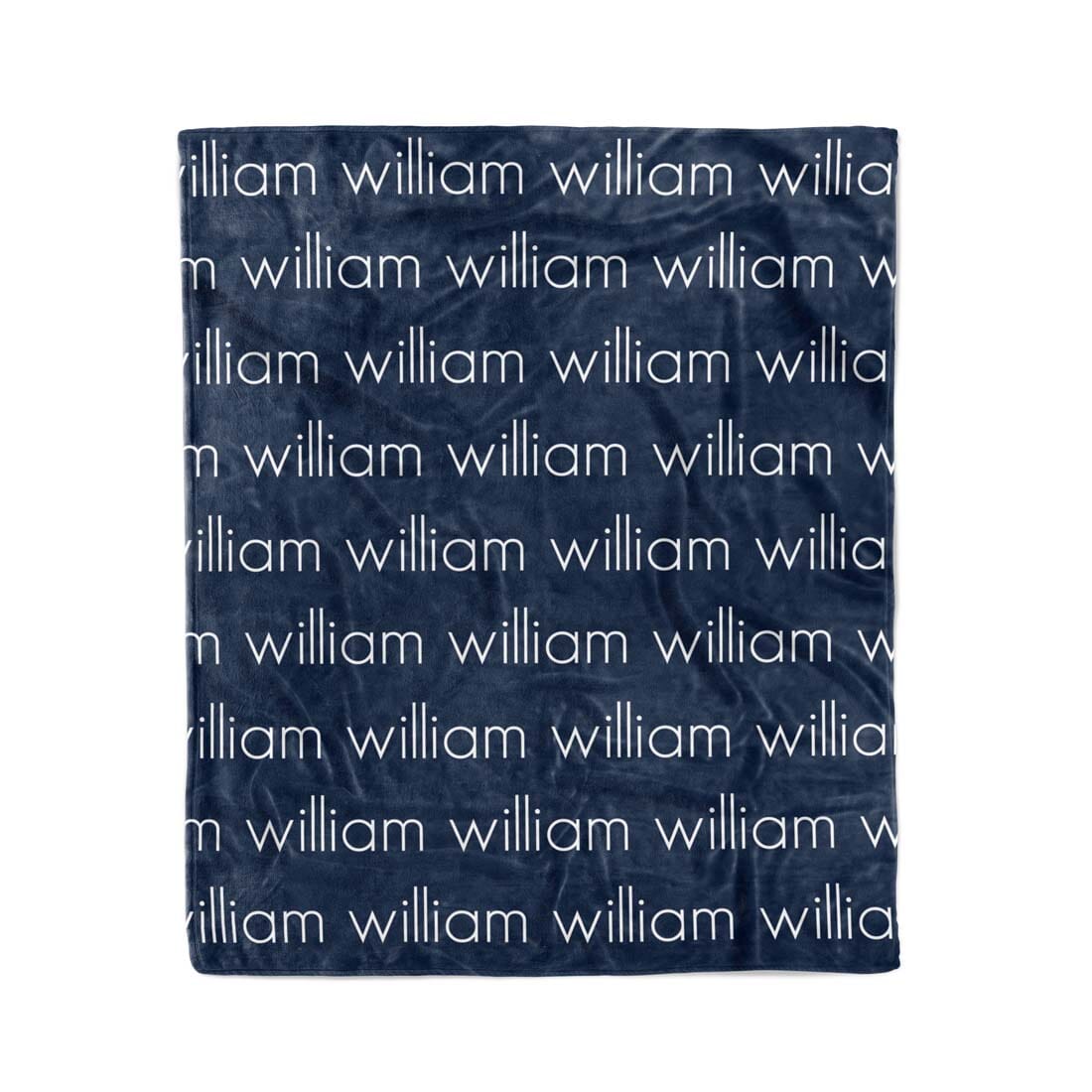 PERSONALIZED NAME BLANKET - LIGHT FONT - NAVY BLUE