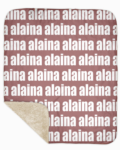 Sherpa Back Personalized Name Blanket - Bold  (COZY CAFE COLOR OPTIONS)