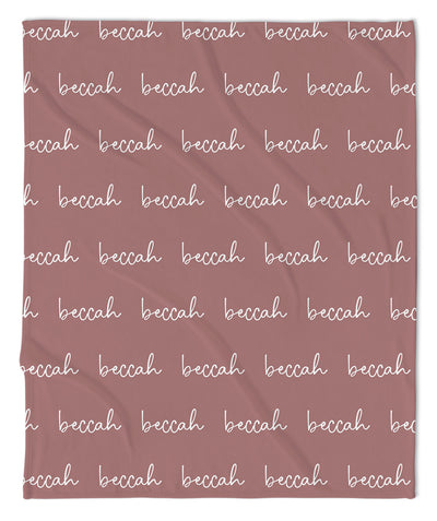 PERSONALIZED NAME BLANKET - SCRIPT (COZY CAFE COLOR OPTIONS)