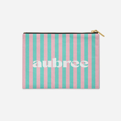 PERSONALIZED ACCESSORY BAG FLAT – CABANA STRIPE
