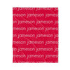 PERSONALIZED NAME BLANKET - LIGHT FONT - RED