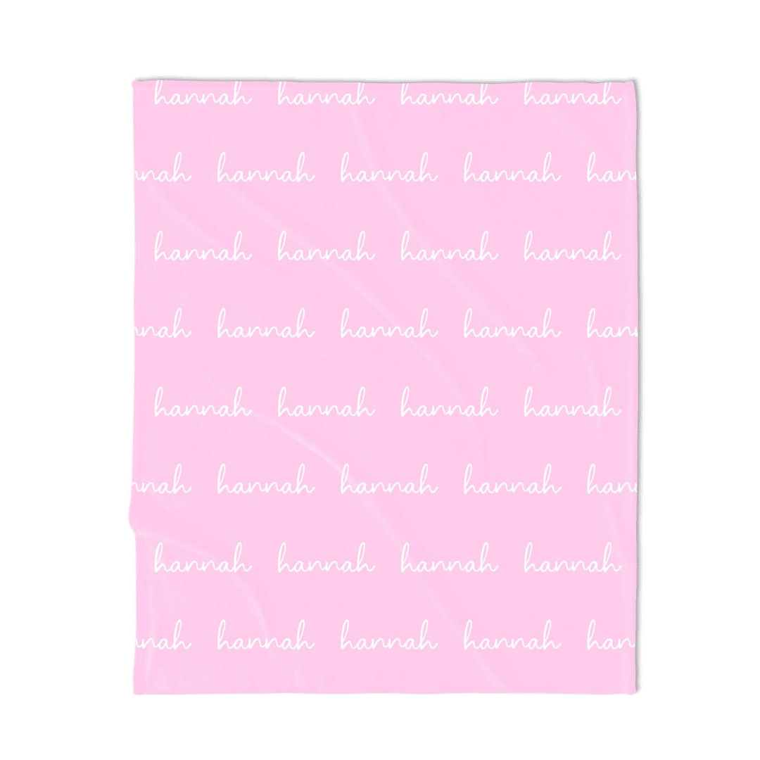 PERSONALIZED NAME BLANKET - SCRIPT - LIGHT PINK