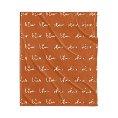 PERSONALIZED NAME BLANKET - SCRIPT TERRACOTTA