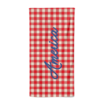 PERSONALIZED CHECKER PATRIOTIC PREMIUM TOWEL