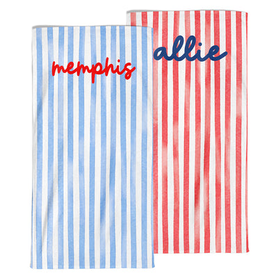 PERSONALIZED STRIPE PATRIOTIC PREMIUM TOWEL