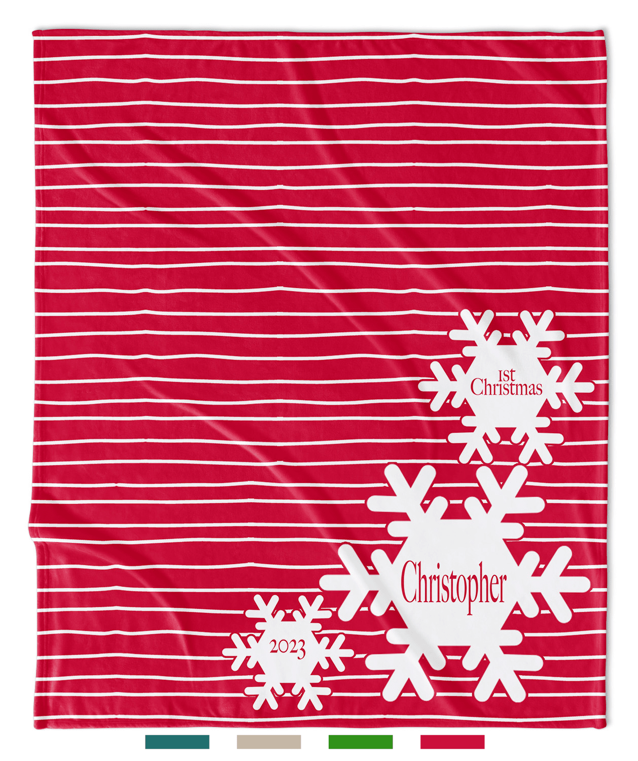 STRIPE SNOWFLAKE FIRST CHRISTMAS BLANKET