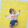 PERSONALIZED NAME BLANKET - LIGHT FONT - YELLOW