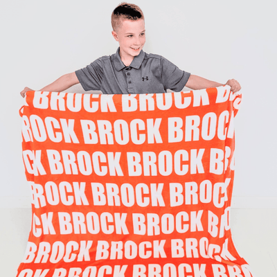 PERSONALIZED NAME BLANKET - BOLD FONT - ORANGE